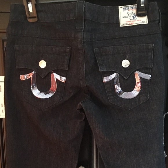 NWT {TRUE RELIGION} Skinny Flaps Jeans 28 - Picture 2 of 8